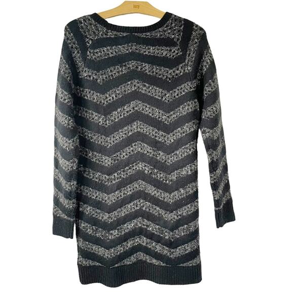 Hinge Sweater Dress Small Black Gray - Picture 2 of 5
